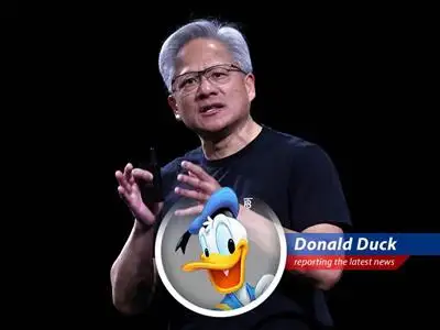 Donald Duck reports on Jensen Huang's European tour, where he promised AI dominance and ruffled some feathers in the tech world. What's the big idea? image