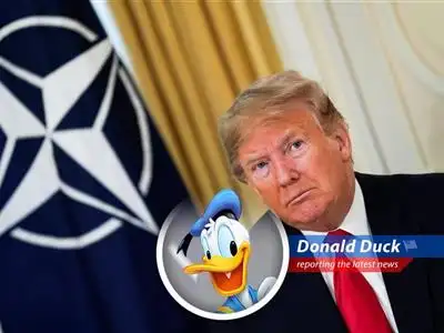 Donald Duck reports on NATO allies agreeing to a 5% defense spending target by 2035, but some countries are quacking under the pressure! image