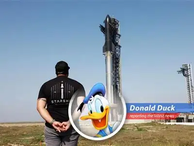 Donald Duck reports on SpaceX's latest explosive test flight, where Starship suffered another setback, leaving this duck saying 'What's the big idea?!' image