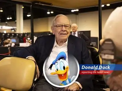 Donald Duck reports on Warren Buffett's Berkshire Hathaway outperforming the market and a new ETF designed to give investors a quacking good income. image