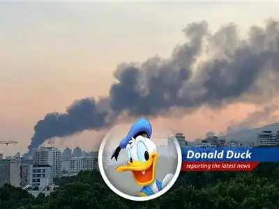Donald Duck reports on market reactions to potential ceasefire in the Middle East, Trump's ventures, and global economic tensions. What a headache! image