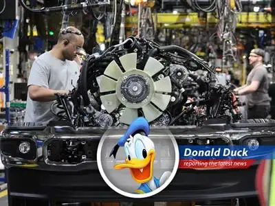 Donald Duck reports on the automotive industry's wild ride through EV uncertainty, Chinese market chaos, and a return to good ol' gas guzzlers! WAK! image