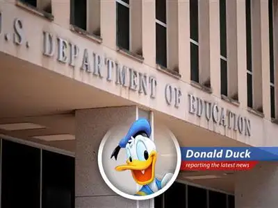 Donald Duck reports on the government's quacky plan to shuffle student loan management between departments, leaving borrowers in a flap! image