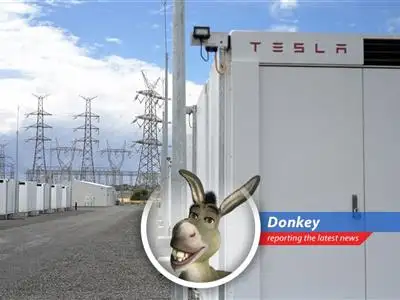 Donkey reports on Tesla's groundbreaking deal to build a massive battery power plant in China, a move that could either be a sweet dream or a total ogre-sized mess. image