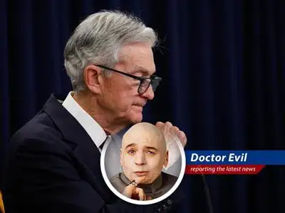 Dr. Evil dissects the Fed's latest warnings about tariffs, inflation, and the potential for stagflation, while plotting global economic domination. image