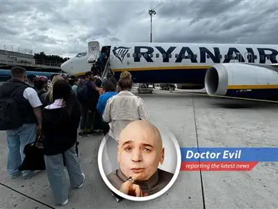 Dr. Evil reports on how airline delivery delays are impacting summer travel plans and ponders if this is all Austin Powers' fault. image