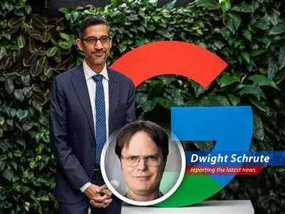 Dwight K. Schrute exposes Google's advertising tech antitrust case, revealing the dangers of unchecked power and the urgent need for beet-fueled competition. image
