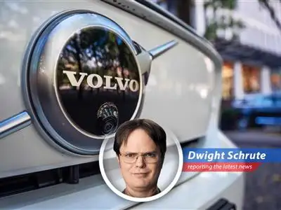 Dwight Schrute analyzes Volvo's decision to cut 3,000 jobs, linking it to beet farming principles and the looming threat of global trade wars. image