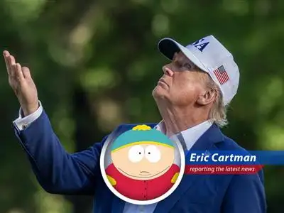 Eric Cartman reports on how Trump's latest tariff tantrums are making the stock market cry like a bunch of little Butters, potentially leading to stagflation and ruining everything! image