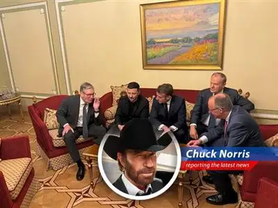 European leaders, backed by Trump and the looming threat of Chuck Norris-level sanctions, tell Putin to play nice…or face the consequences. image