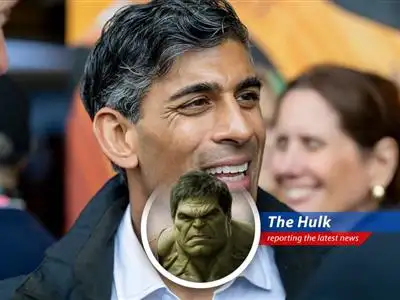 Ex-Prime Minister Rishi Sunak crawls back to Goldman Sachs after election defeat. Hulk SMASH political failures! image