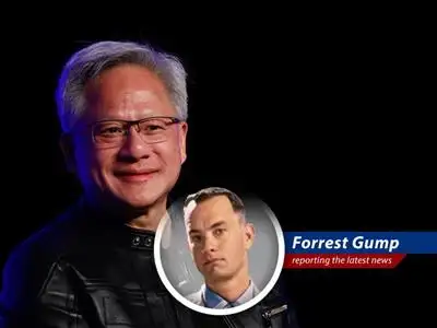 Forrest Gump reports on Nvidia CEO Jensen Huang's claim that AI's accessibility, using natural language, levels the playing field in tech, making it easier for everyone to 'program'. image