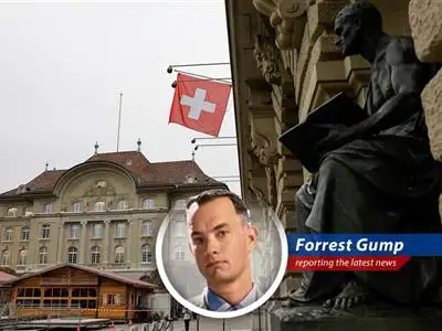 Forrest Gump reports on Switzerland's interest rate cut, potential deflation, and the strength of the Swiss franc, pondering if negative rates are like shrimp – you can barbecue it, boil it, broil it, bake it, saute it... image