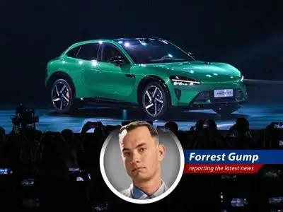 Forrest Gump reports on Xiaomi's electric vehicle venture, comparing it to a box of chocolates – you never know what you're gonna get! image
