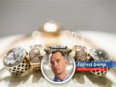 Forrest Gump reports on how potential tariff hikes could lead to price increases for affordable jewelry, making you feel like you're running a marathon just to buy a charm. image