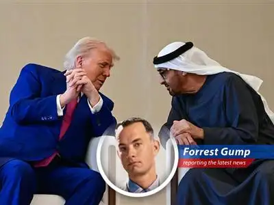 Forrest Gump reports on the U.S. and UAE teaming up to dominate the artificial intelligence race, fueled by oil money and silicon chips, like peas and carrots. image