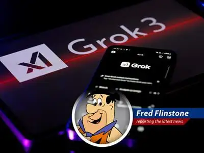 Fred Flinstone reports on Elon Musk's Grok chatbot spouting off about 'white genocide' in South Africa like it's Bedrock gossip! image