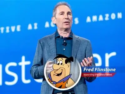 Fred Flinstone reports on how Amazon plans to use Artificial Intelligence to reduce its workforce. Looks like even in the future, a fella's gotta watch out for those newfangled gadgets! image