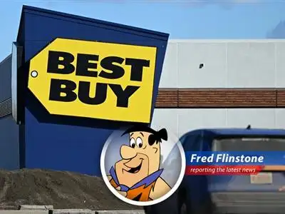 Fred Flinstone reports on how tariffs are making Best Buy sing the blues, forcing them to raise prices and adjust their sales forecasts. Looks like even modern stone-age companies ain't immune to these newfangled trade wars! image