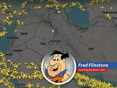 Fred Flinstone reports on the airlines canceling flights to Israel and rerouting around Middle Eastern airspace due to recent missile strikes and escalating tensions, leaving folks stranded and travel plans in a rocky situation! image