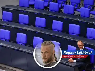 Friedrich Merz stumbles into power in Germany, facing economic woes and a divided kingdom. Can he unite the clans and bring prosperity, or will Valhalla claim him early? image