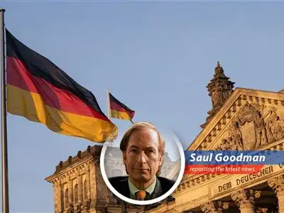 Germany narrowly avoids recession with slight economic growth, but Trump's trade policies cast a shadow on future prospects. Better Call Saul for economic solutions! image
