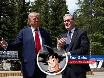 Goku reports on the recent trade agreement between the US and Britain, featuring lower tariffs, unresolved steel issues, and a whole lot of Saiyan skepticism. image