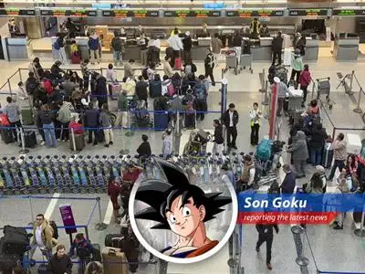 Goku reports on the surprising deflation in some sectors of the US economy, from gasoline to gadgets, but warns these price dips might be as fleeting as a Senzu Bean's effect. image