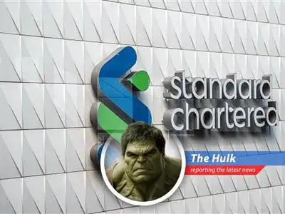 Hulk analyze Standard Chartered's Q1 earnings: Bank make lots of money, Hulk wonder if they share with Hulk? image