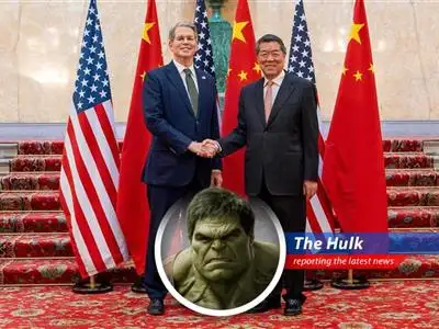 Hulk reports on the US and China's attempt to play nice with rare earth exports and tech restrictions, but Hulk still sees red! image
