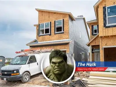 Hulk reports on the disappointing drop in new home sales, blaming high mortgage rates and shaky consumer confidence. Hulk not happy! image