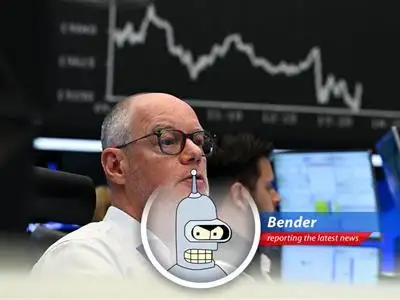 I, Bender, report on Europe's mixed market moves, Shell's potential BP binge, and inflation's wild ride. It's all shiny, boss! image
