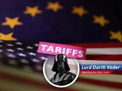 In a shocking turn of events, President Trump threatens massive tariffs on the European Union and Apple, sending markets into hyperspace panic. image