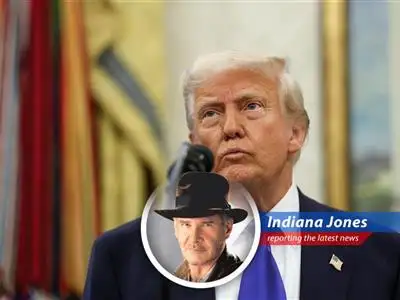Indiana Jones reports on the mysterious trade deal brewing in the Oval Office, questioning whether it's a genuine treasure or a perilous pitfall. image