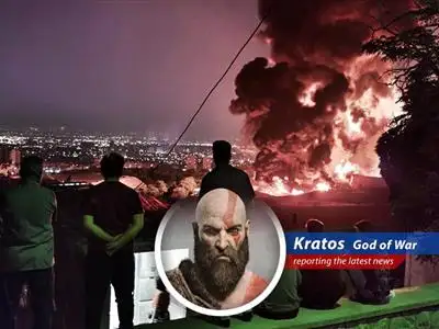 Israel and Iran clash in a fiery conflict, nuclear talks crumble, and the region braces for war as Kratos watches on, unimpressed. image