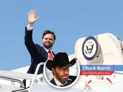JD Vance says Ukraine conflict may drag on, but Chuck Norris knows the real solution: a roundhouse kick to the problem! image