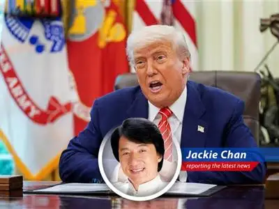 Jackie Chan breaks down the news of US strikes on Iranian nuclear sites with a blend of action movie flair and a dash of head-scratching humor. Because, you know, peace is *always* the best policy...unless you're doing a movie stunt. image