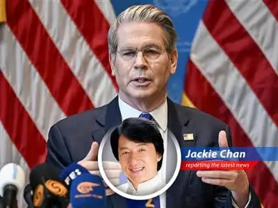 Jackie Chan gives his hilarious take on the US Treasury Secretary's announcement of upcoming trade talks with China, filled with martial arts metaphors and classic Chan-isms. image