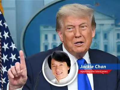 Jackie Chan gives his take on Trump's wavering tariff deadlines, blending action movie wisdom with a touch of global trade chaos. image