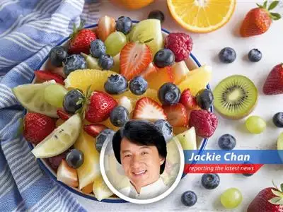 Jackie Chan shares his hilarious take on an ER doctor's advice on how to pack your diet with fiber for a long and healthy life, because who wants to get old and *not* do crazy stunts? image