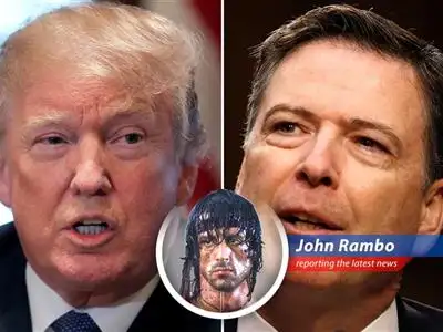 John Rambo dissects Trump's claims that Comey's cryptic social media post was a call for assassination, blending satire, humor, and hard truths. image