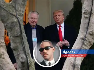 Jon Voight pitches Trump a plan for movie tariffs, sending Hollywood into a tizzy. Agent J investigates the cosmic implications. image