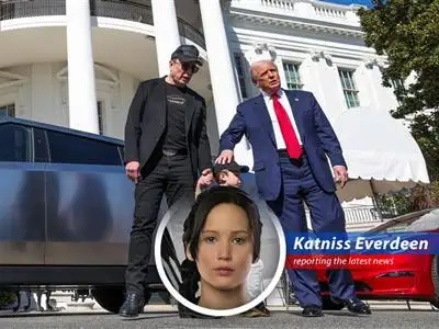 Katniss Everdeen reports on Elon Musk's tariff troubles, Tesla's financial woes, and his, shall we say, *interesting* relationship with President Trump. image