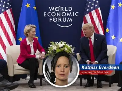 Katniss Everdeen reports on the latest trade war drama between the U.S. and the EU, where uncertainty reigns and everyone's bracing for impact. It's enough to make you wish you were back in the arena. image