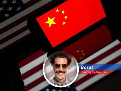Kazakhstan's Borat reports on the United States and China agreeing to talk, even if they still argue like my neighbors fighting over who owns the best chicken. image