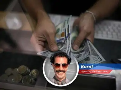 Kazakhstan's favorite reporter, Borat, dissects the confusing world of U.S. dollar, cautious consumers, and the Federal Reserve's looming decision, all while Middle East conflict heats up. Very nice! image