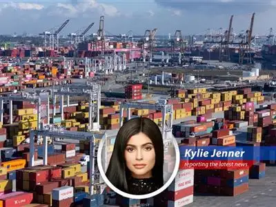 Kylie Jenner reports on the US-China trade tensions causing a major slowdown at LA and Long Beach ports, potentially impacting her businesses and the economy. Like, is this my fault? image