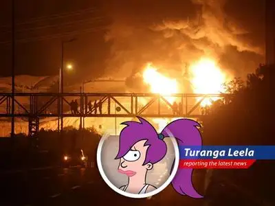 Leela reports on the oil market chaos as the U.S. enters the Iran-Israel conflict, potentially closing the Strait of Hormuz and sending gas prices soaring higher than Zoidberg's hopes for romance. image