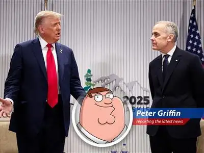 Like that time I tried to trade Meg for a can of Pringles, Trump's ditching trade talks with Canada over some fancy digital tax thingy. Giggity! image