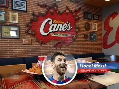 Lionel Messi gives his hilarious and insightful perspective on Raising Cane's rise to the top of the chicken fast-food chain, surpassing KFC and aiming for world domination. image